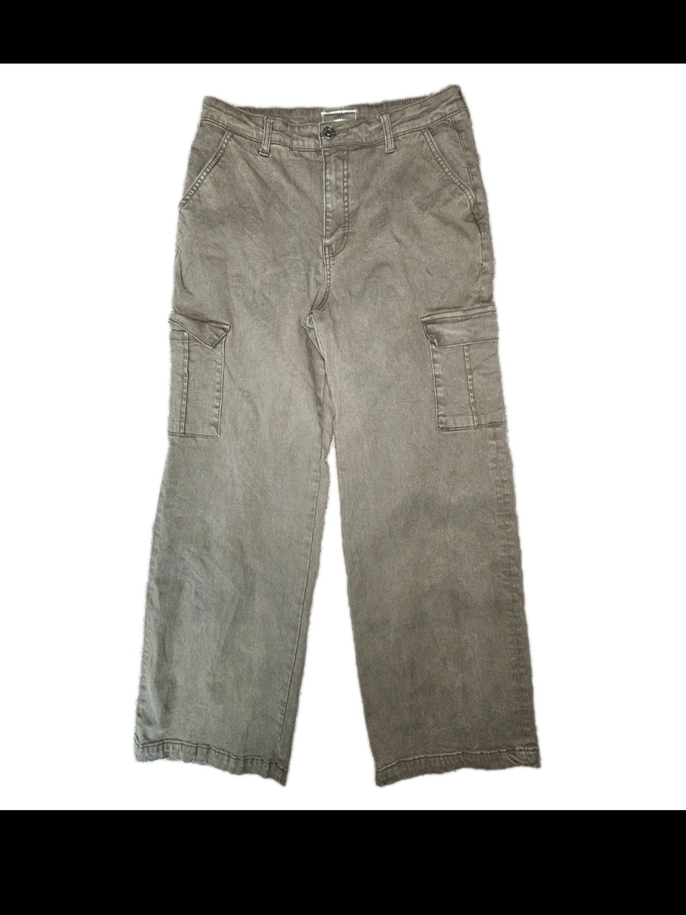 KUT from the Kloth Miller Wide Leg Cargo Pants Green Size 10 High Rise Utility C